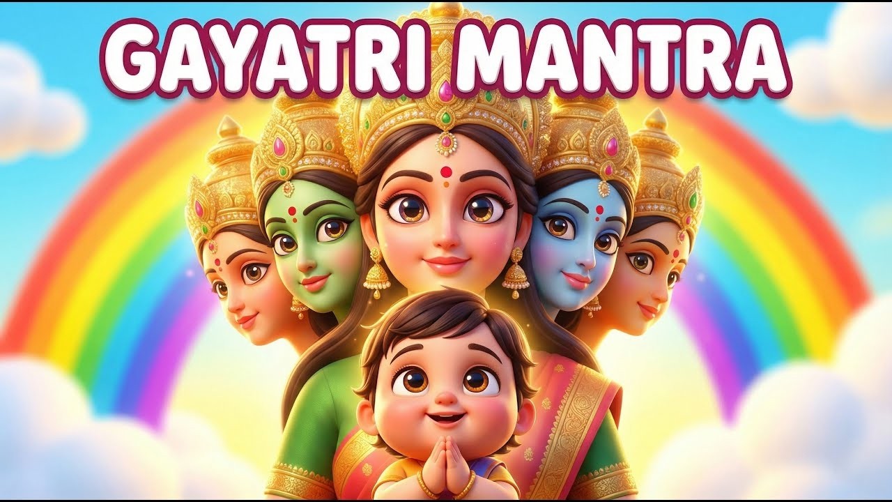 Gayatri Mantra for Kids | Om Bhur Bhuva Swaha | Sanskrit Rhymes