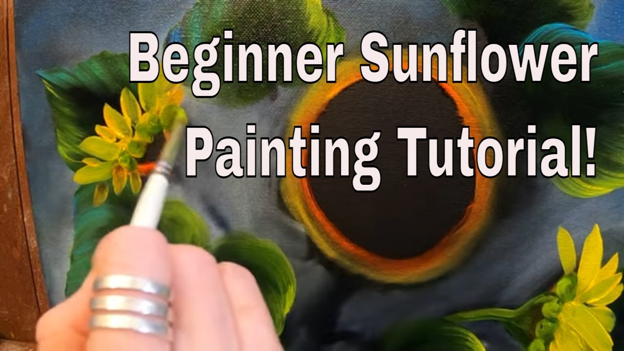 Beginner Sunflower Painting Tutorial!  Learn to Oil Paint! #sunflowerpainting #wetonwet