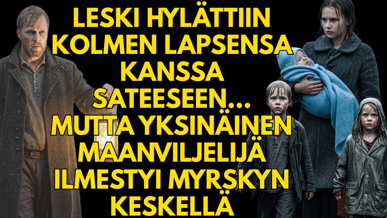 Leski hylättiin 3 lapsensa kanssa sateeseen... mutta yksinäinen viljelijä ilmestyi myrskyn keskellä