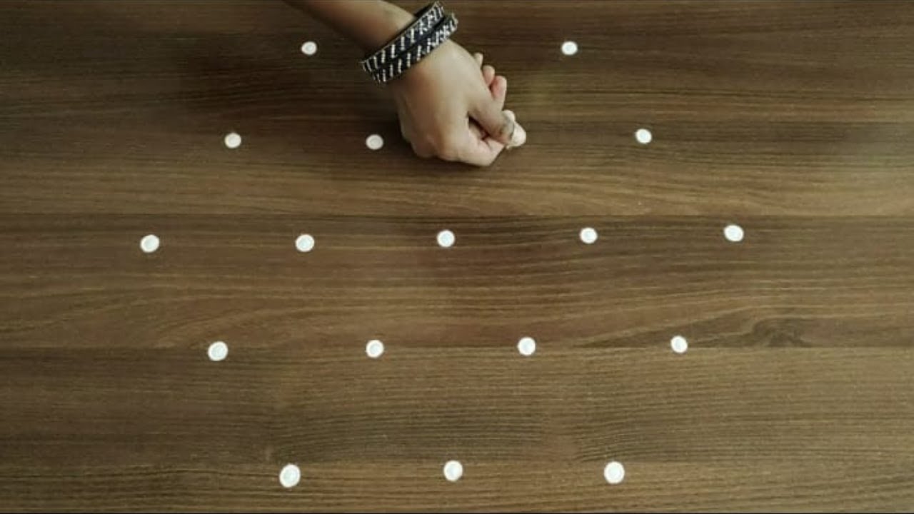 Sukravara easy muggulu.5x3 dots Sukravara easy rangoli.friday 5x3 new kolam design.5x3 Easy rangoli.