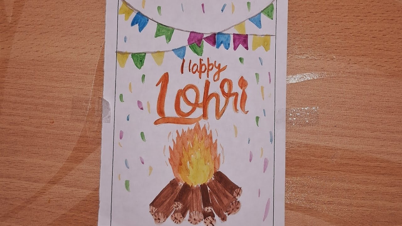 Drawing for lohri || how to draw a lohri festival drawing ||happy lohri drawing 😊 lohri drawing easy