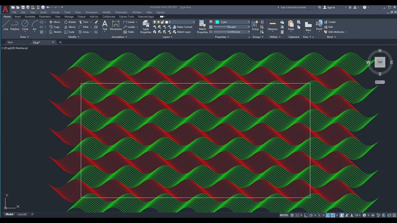 شرح رسمة موجه في اقل من 5 دقائق #AutoCAD_2021