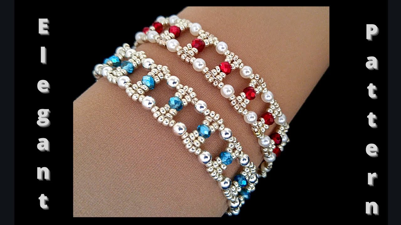 Beaded bracelet tutorial//  Beginner bracelet pattern//