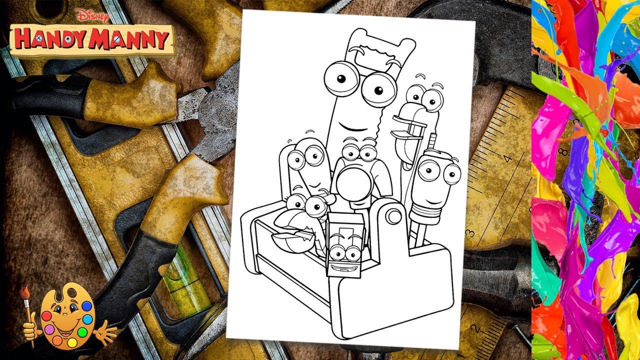 Coloring Handy Manny  : Dusty, Stretch, Squeeze, Turner, Pat, Felipe, Rust  | Coloring pages |