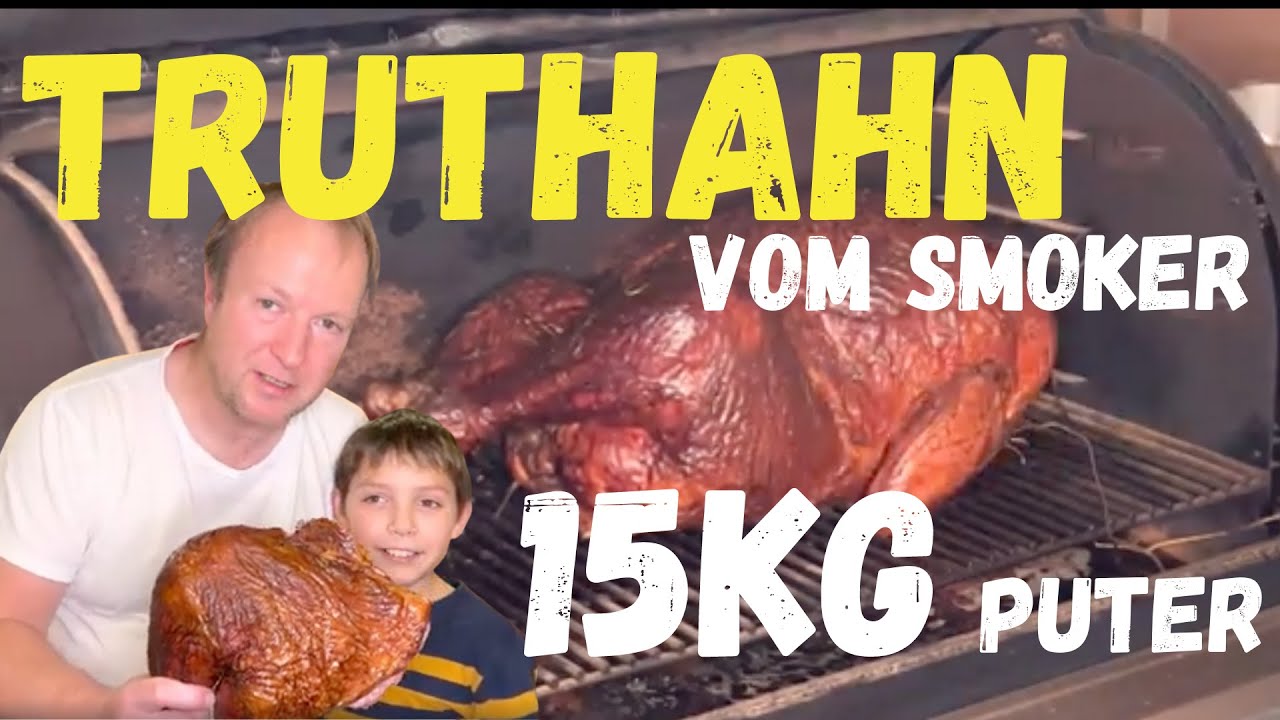 Truthahn mit Rosmarin-Met-Honig Kruste vom Smoker - 15 kg Puter vom Grill