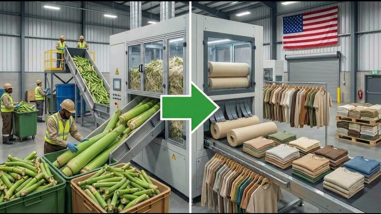 Banana Stems → Clothes | Inside Banana Fiber Textile & Garment Factory Tour (Full Process) ✅