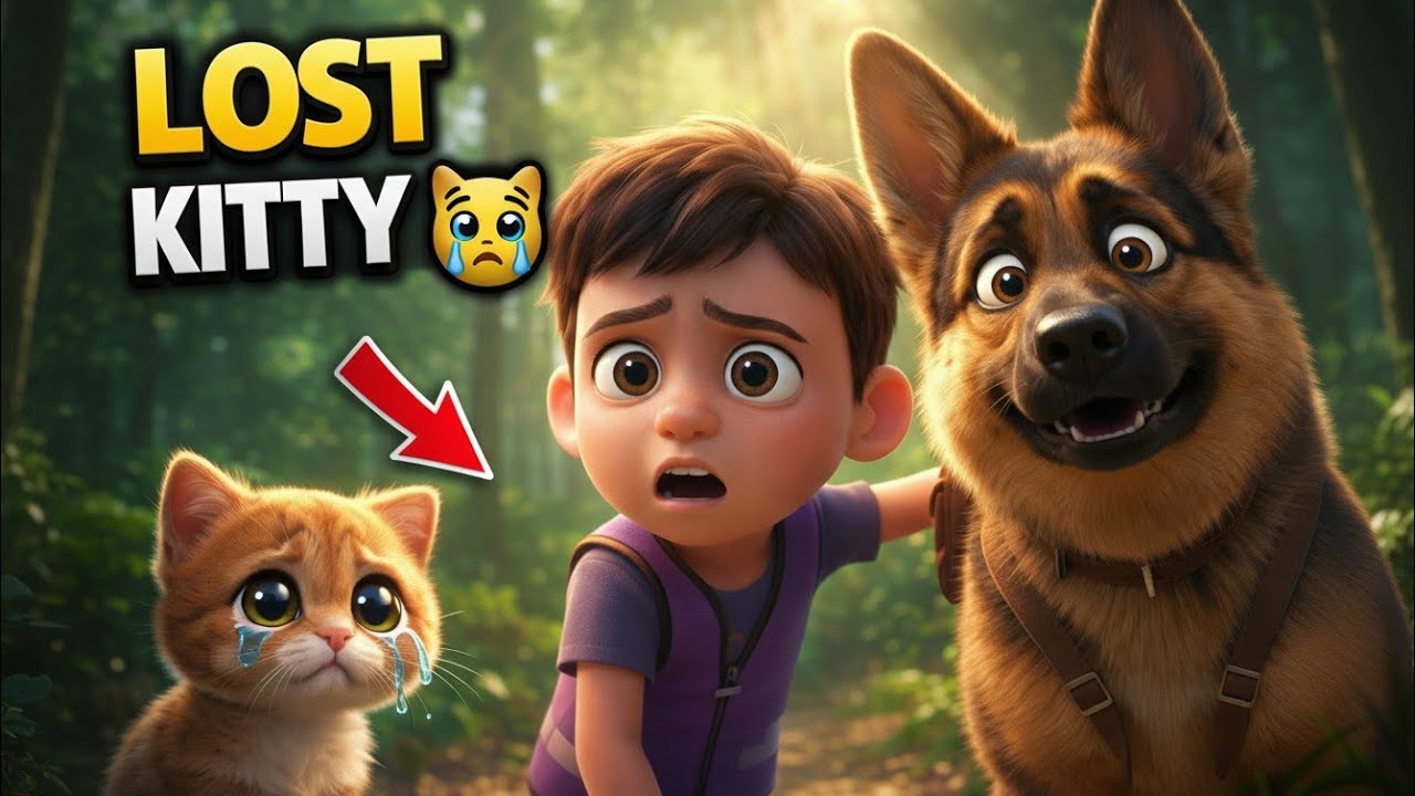 Boy and dog finding missing kitty.!!! # Toon shark  baby- toonsharkbaby