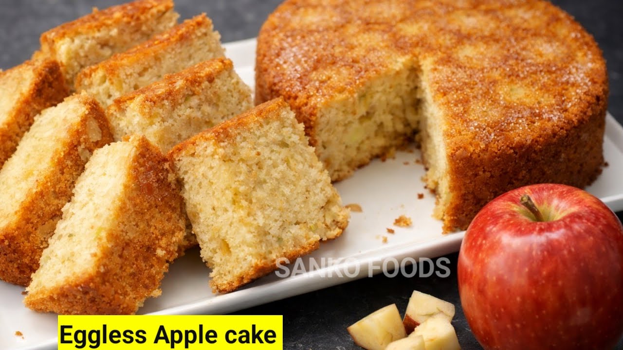 बिना मैदा बिना अंडा Apple Cake | No Oven Soft Moist Apple Cake Recipe | Eggless 