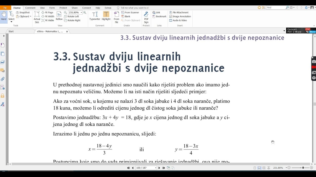 3.3. Sustavi linearnih jednadžbi 1 dio
