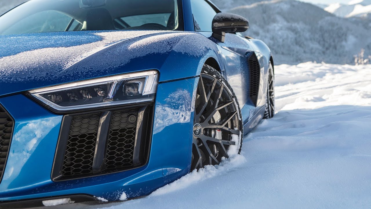 V10+SNOW=FUN! - 2018 AUDI R8 V10 PLUS (610hp,V10 NA) - WINTER WARRIOR - Amazing scenery
