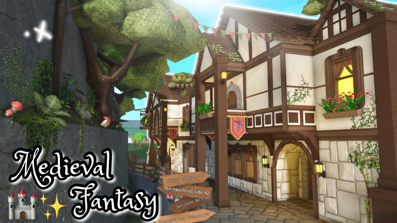 Building a MEDIEVAL FANTASY 🏰 🌿✨ VILLAGE in Bloxburg!