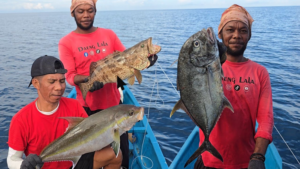 Rejeki Pagi dapat Ikan besar saat pasang Rawai di Pulau Terpencil 