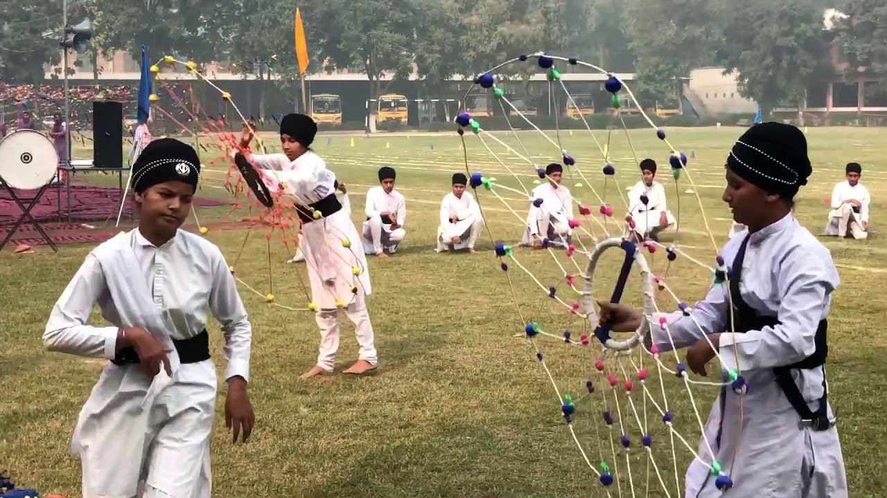 Gatka-sikh marshal art—Waheguru da khalsa-students of Akal Academy Tallewal-