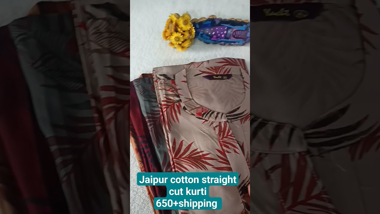 Jaipur cotton straight cut kurti|| soft and comfortable kurti || trending kurtis #clothing #fashion
