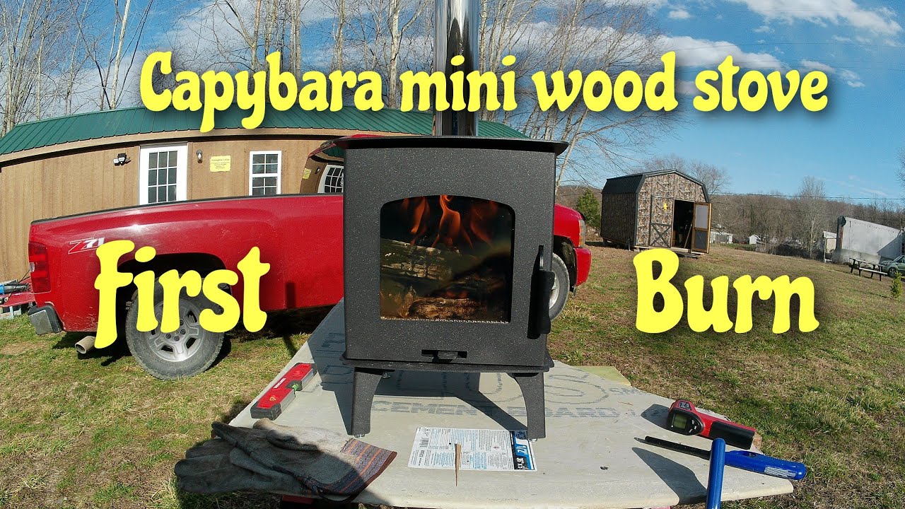 Capybara mini wood stove first burn outside.