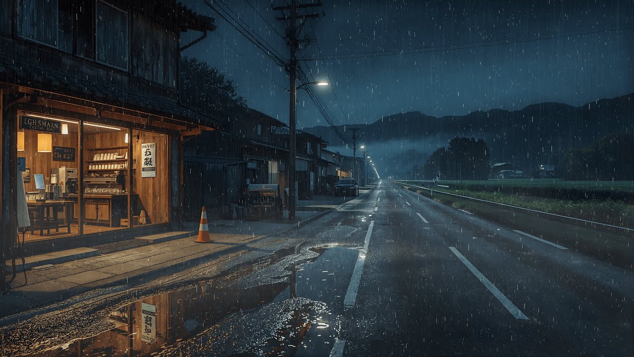 90s Rainy Tokyo Street 🌧️ Coffee Shop Lofi for Focus & Calm