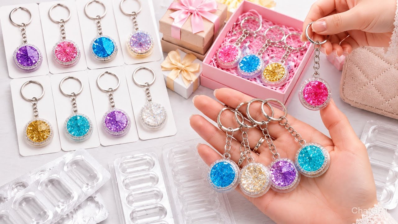 Turn Empty Blister Packs into Cute Keychains!
