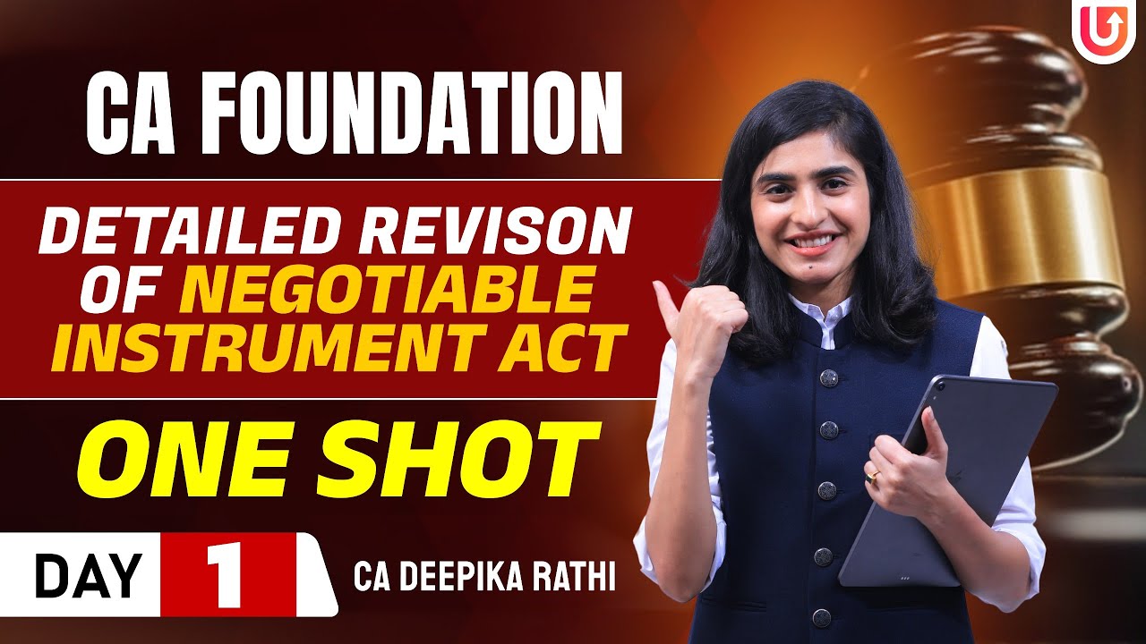 Negotiable Instrument Act Revision | CA Foundation 2024 | CA Deepika Rathi