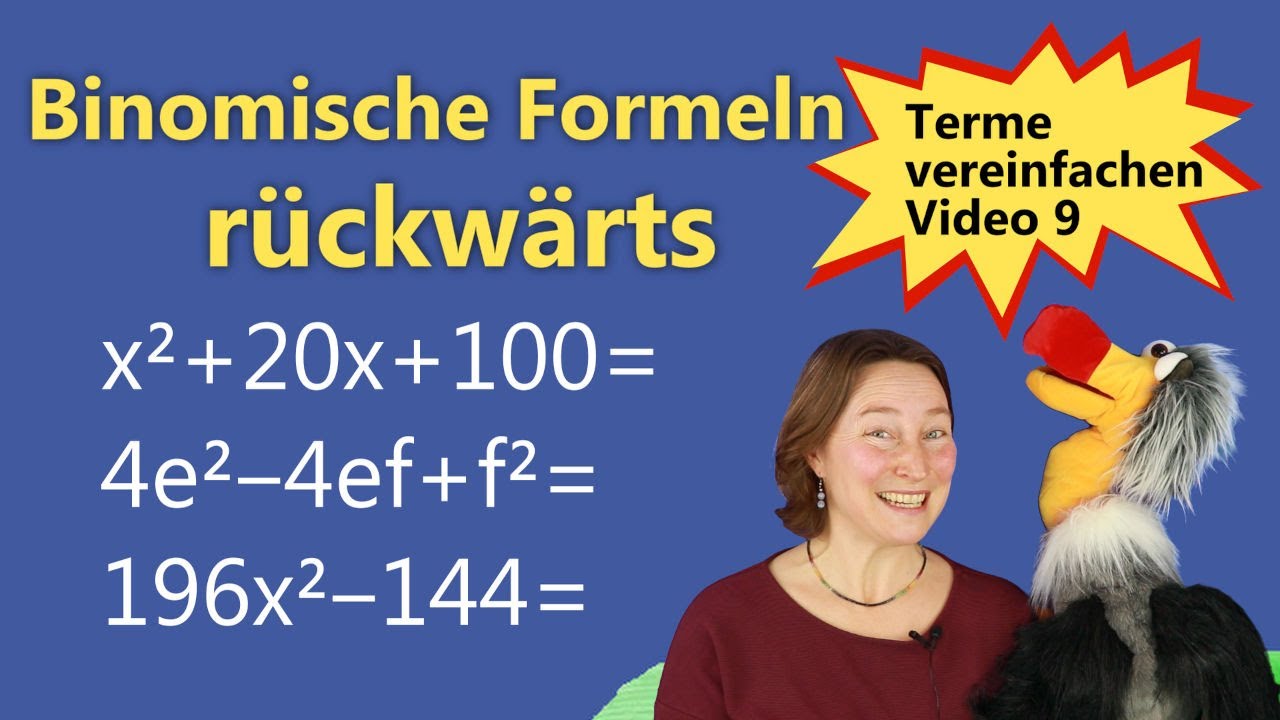 Die Binomischen Formeln rückwärts I Schreibe als Produkt I Aufgaben mit Lösungen I Bosko lernt Mathe