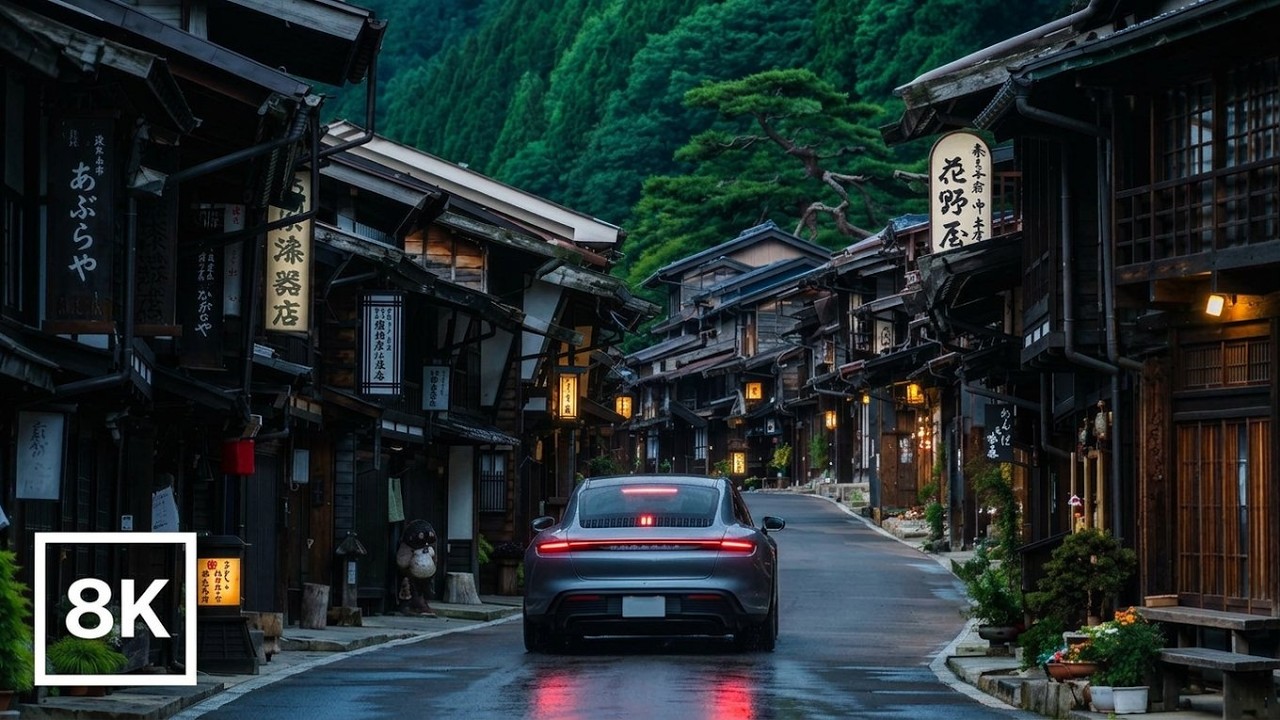 Japan Hidden Mountain Town Drive 🌿 Narai-juku to Mt. Fuji / 8K 60fps HDR / Relaxing Piano