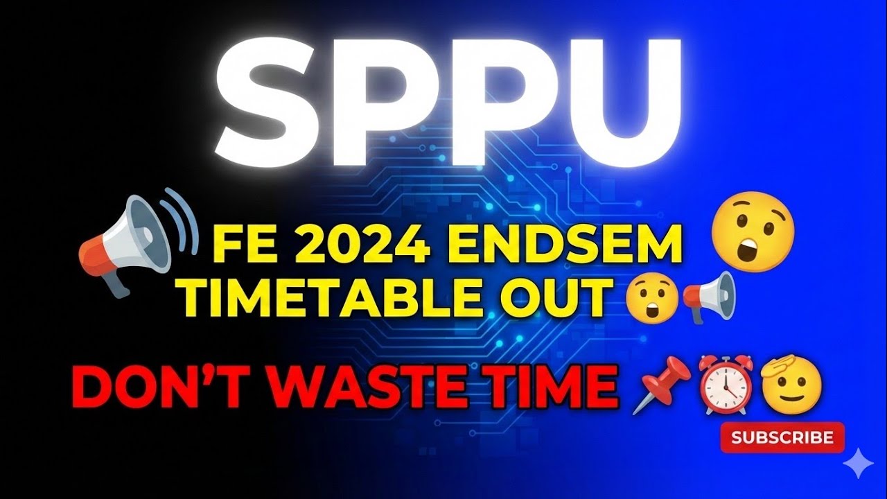 SPPU (2024 Pattern) Time Table Out | First Year Engineering | start study now!| Don't waste time!