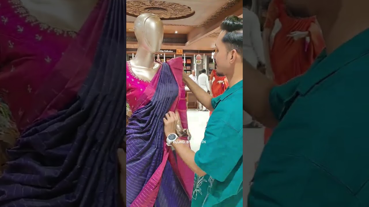 How to drape Arani silk saree in perfect hand prepleting? #trending #trendingshorts #trending