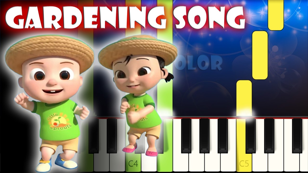 Gardening Song - Cocomelon | Piano Tutorial | Karaoke