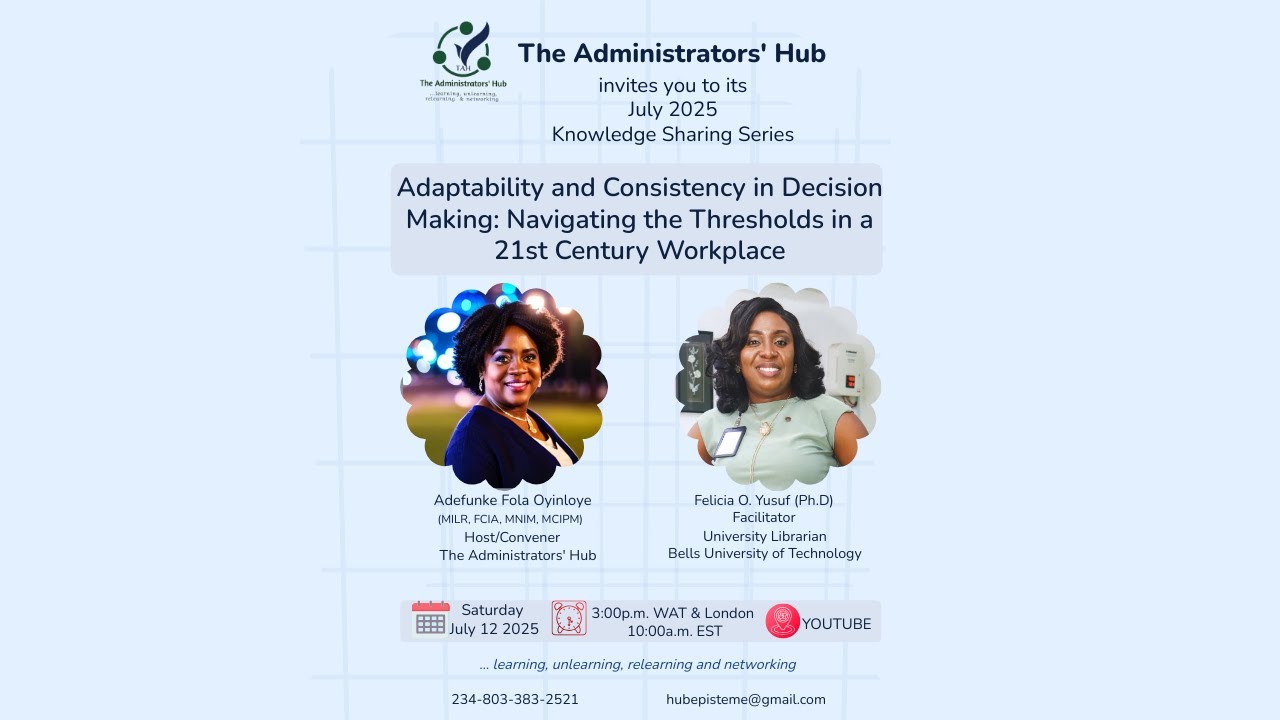 Adaptability & Consistency in Decision Making: Navigating the Thresholds in a 21st Century Workplace