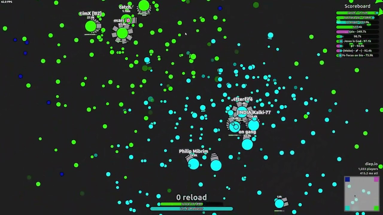 Diep.io | 942k 0 reload Predator 4tdm