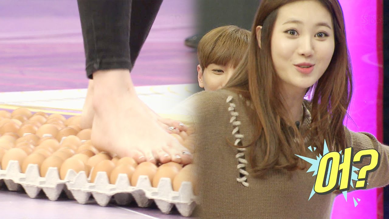 유라, 걸그룹 최초 달걀판 위 걷기 성공 @스타킹 20151201