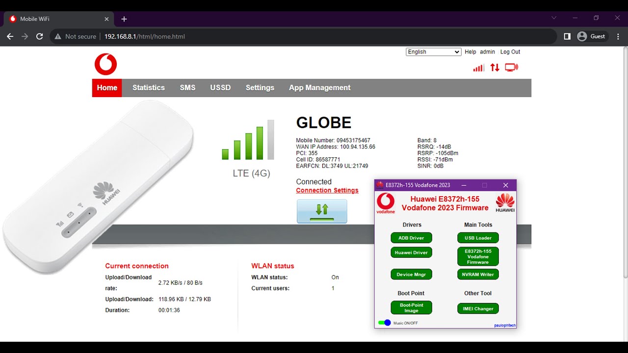 Flashing E8372h-155 Vodafone 2023 Firmware