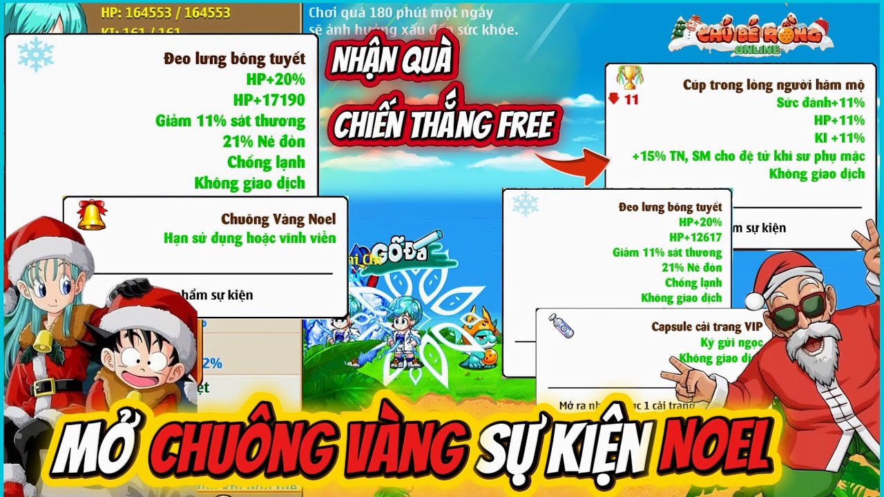 Ngọc Rồng Online - Nạp 2 Thẻ Mở Chu&ocirc;ng V&agrave;ng Sự Kiện Noel 2025