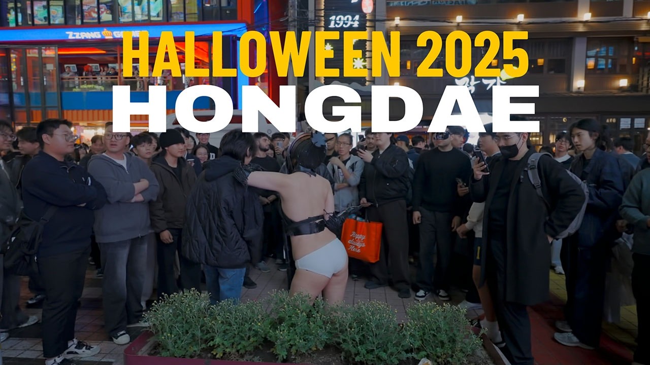 Halloween Hongdae 2025 | Seoul | 4K HDR | 4K Walk