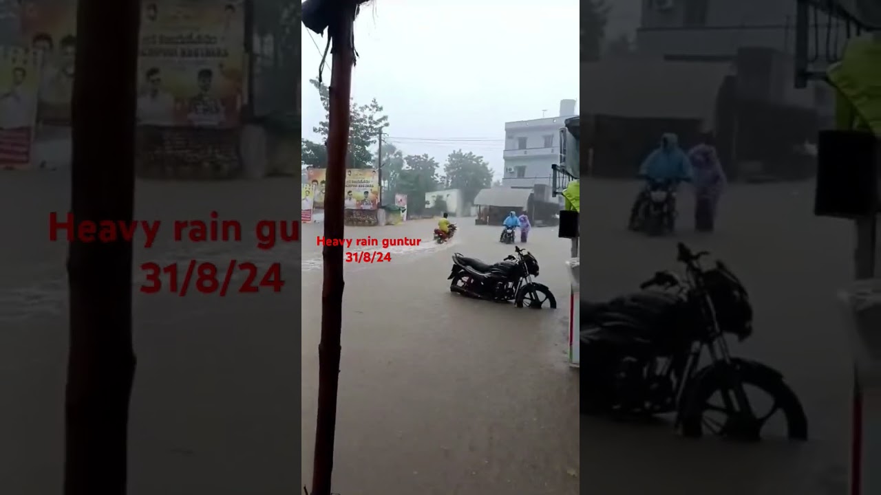 Heavy rain and floods in guntur                 #rains #floods #guntur