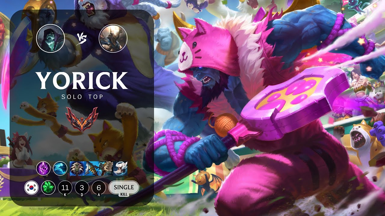 Yorick Top vs Pantheon - KR Grandmaster Patch 14.3