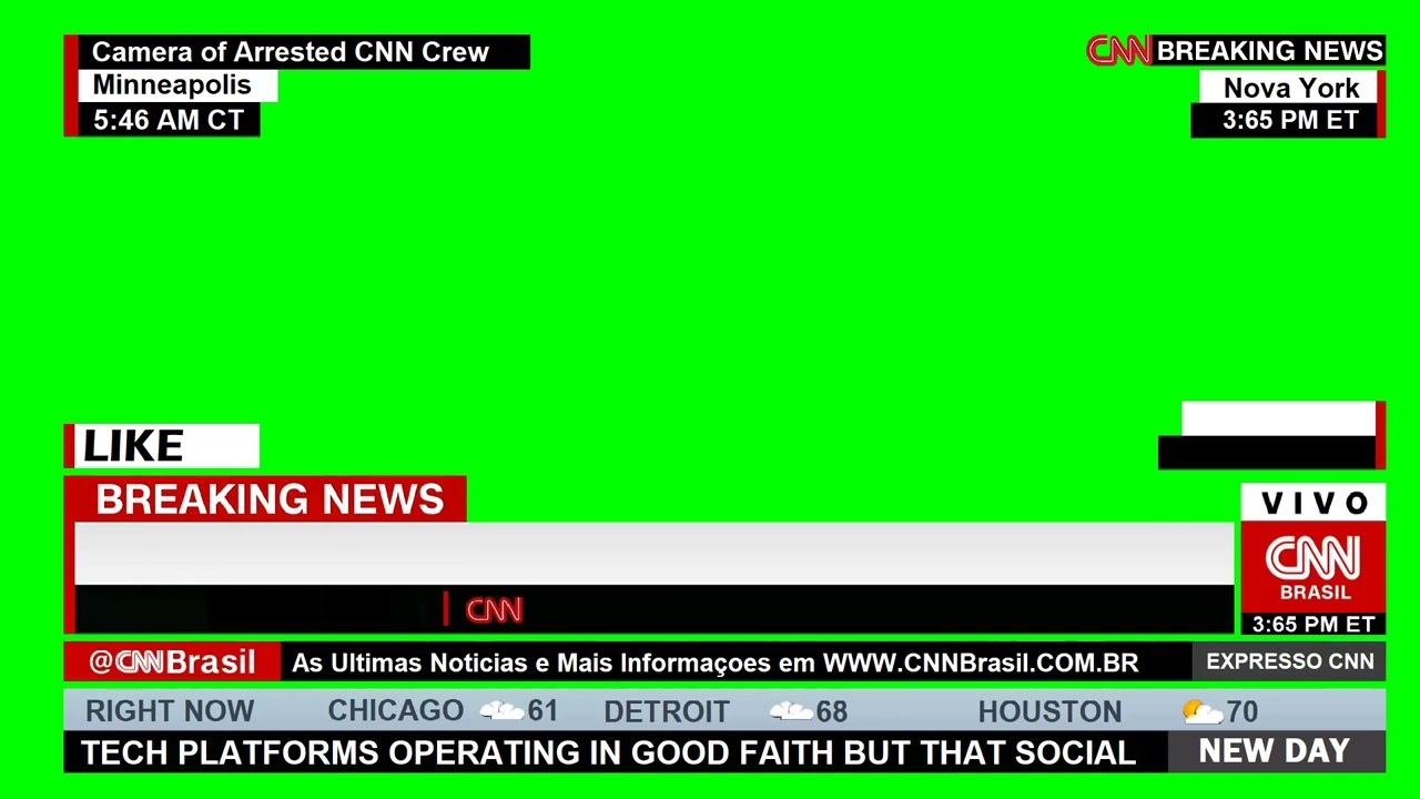 CNN Breaking News LIKE (AO VIVO) (Green Screen Templates)