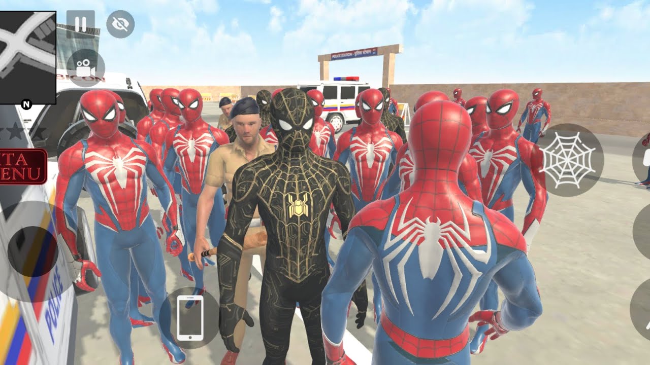 Indian Thief auto simulator car game police k Sath bohot khatarnak fight spider man ke #simulator 