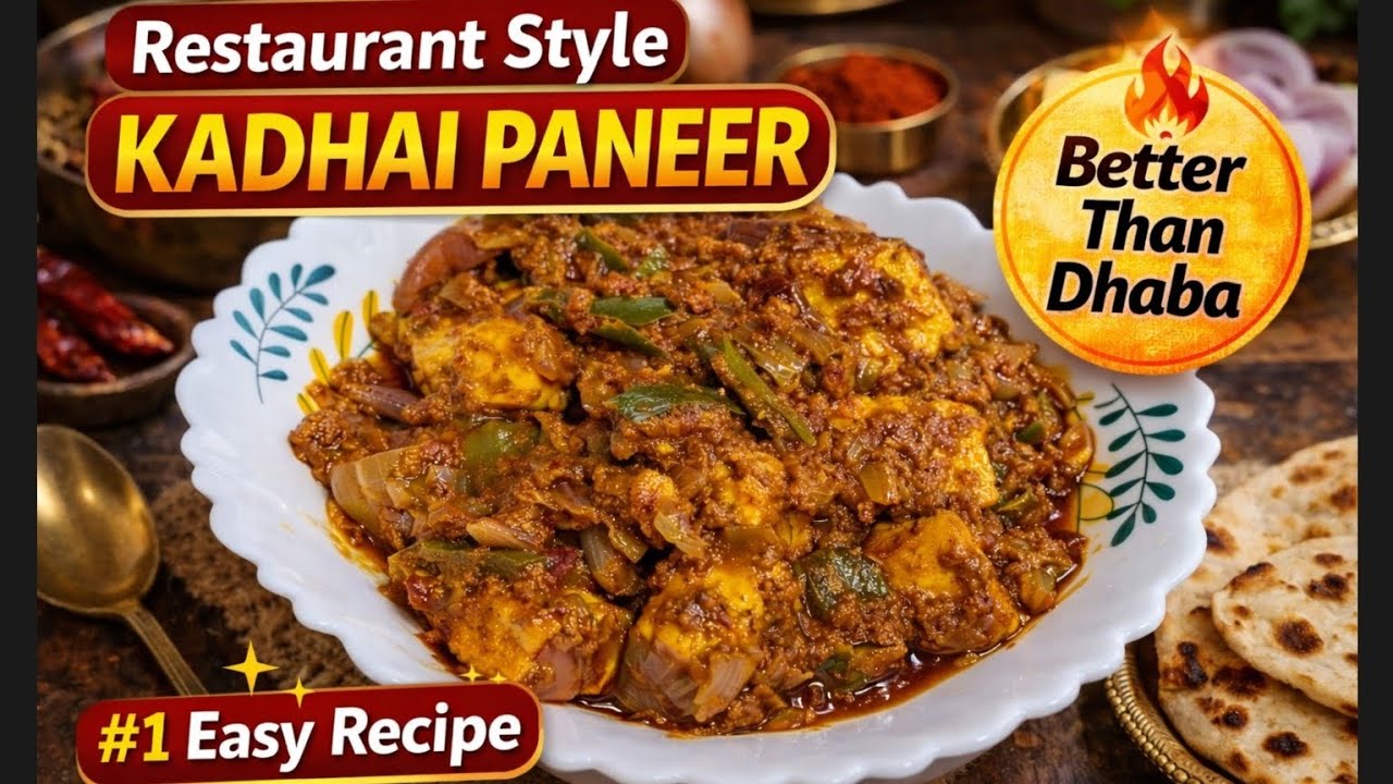 Dhaba Style Kadhai Paneer Ghar Par 😍 | Simple & Tasty Recipe #kadhaiPaneer #paneerRecipe