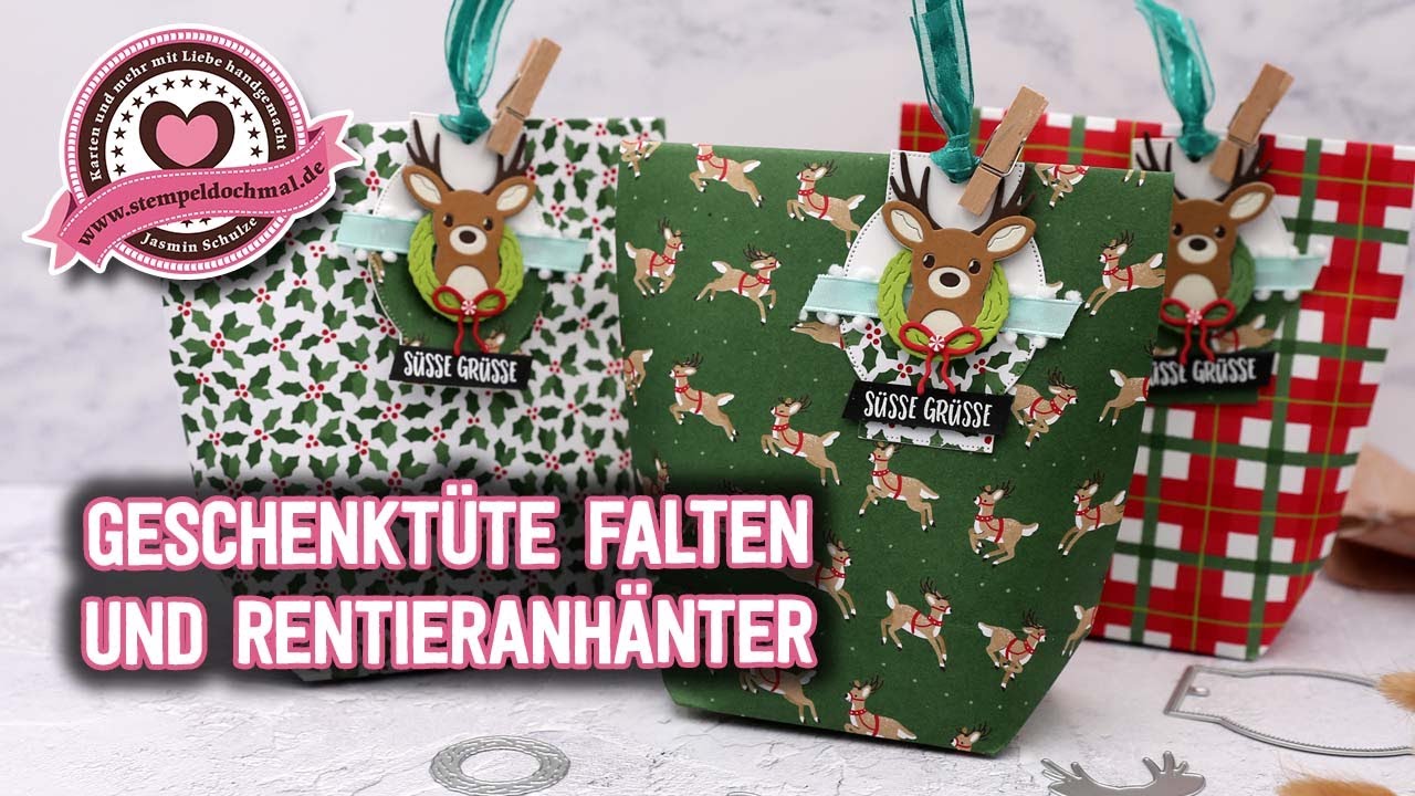 Geschenktüte falten | Schnelle Verpackung | Rentieranhänger