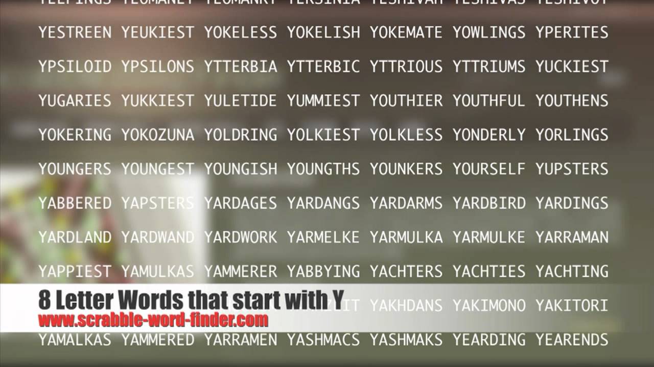 8 letter words that start with Y