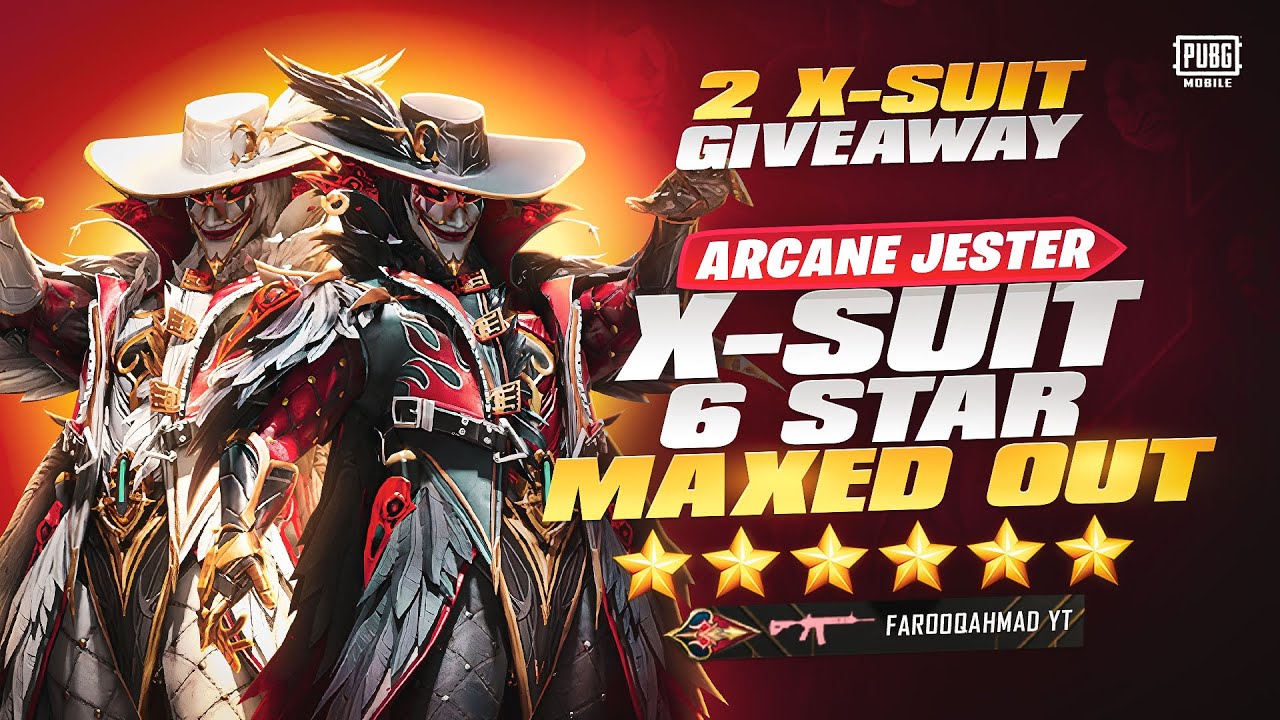 Arcane Jester X-Suit 6 звёзд, максимальный уровень | Раздача 2 X-Suit | 🔥 PUBG MOBILE 🔥