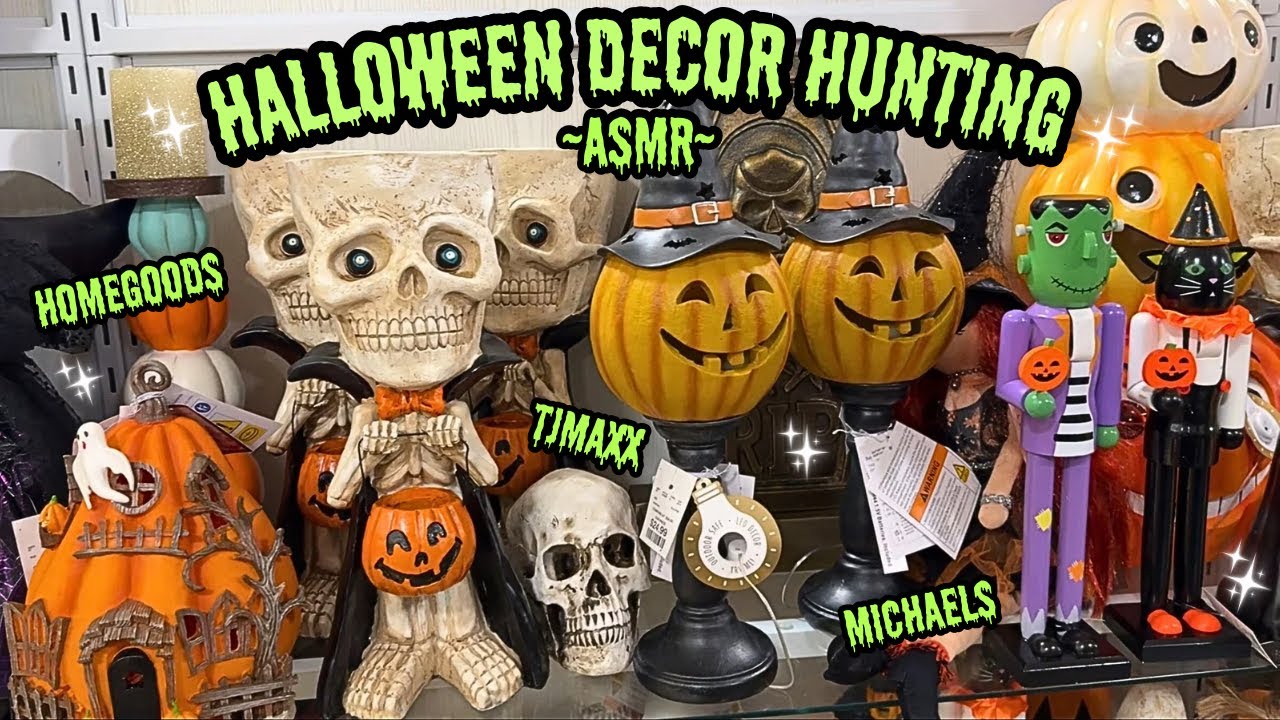 ASMR | Halloween Decor Hunting at HomeGoods, TJMaxx, & Michaels 👻 (Fluffy Mic Whisperd Voiceover)