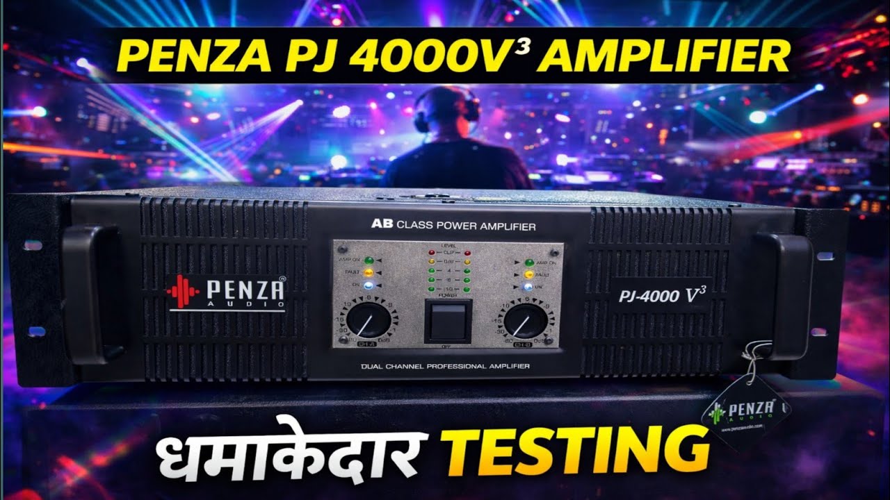Penza Audio PJ-4000V³ Class AB power amplifier unboxing and testing 