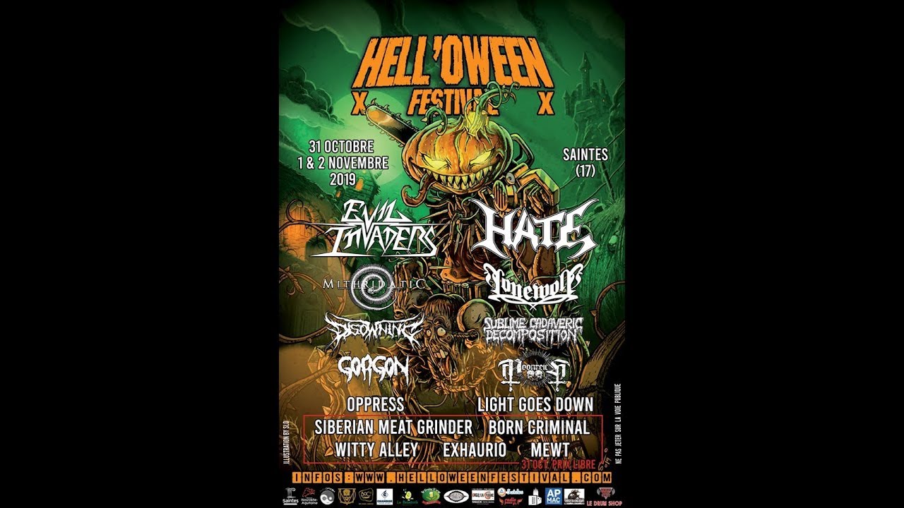 HATE + LONEWOLF + SUBLIME CADAVERIC DECOMPOSITION + MOONREICH + LIGHT GOES DOWN @ Hell'Oween Fest 10