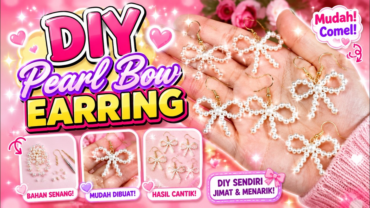 How make a Pearl bow Earring | DIY beaded bow Earring | Jewelry Making Tutorial