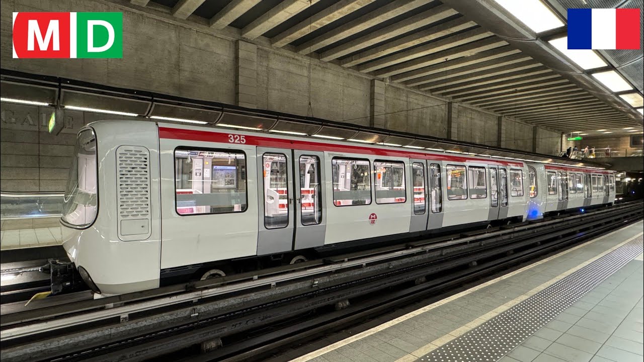 Ligne D du Métro de Lyon, France - Lyon Septembre Full HD 60 FPS-HDR