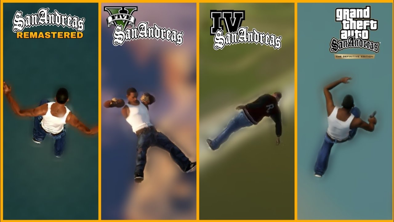 Falling from Sky to Water in All versions of GTA SA (including fan made mods)