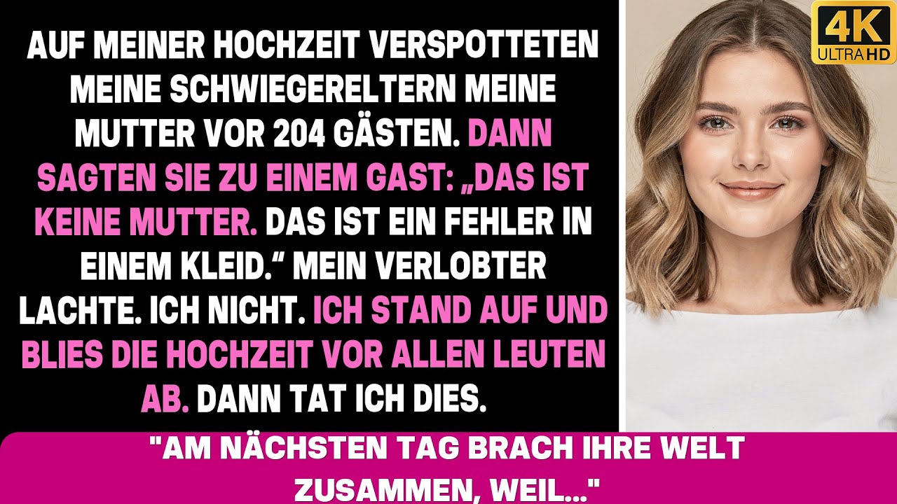 Bei meiner Hochzeit verhöhnten die Schwiegereltern meine Mutter vor 204 Gästen. Das war ihr Ende!