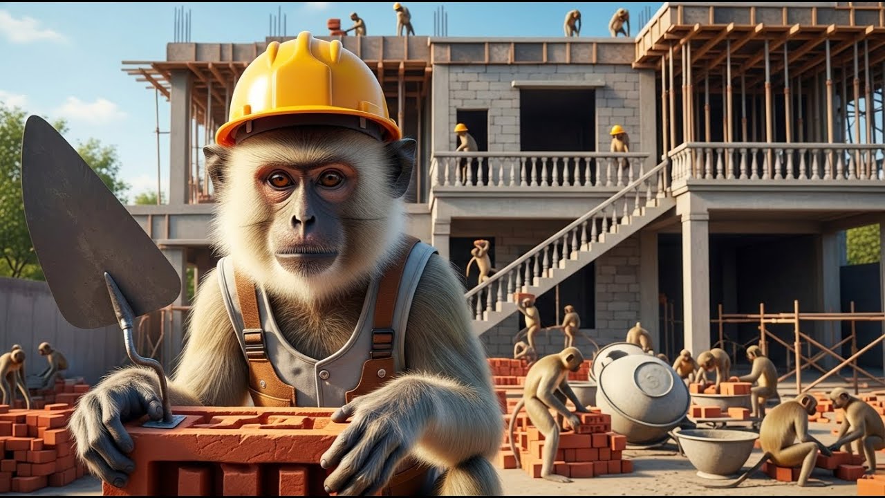 Indian Monkeys Build a Two-Story Dream House Like Humans 😱 | Viral Monkey Home (4K)