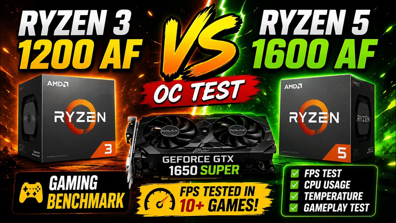 Ryzen 3 1200 AF vs Ryzen 5 1600 AF OC &mdash; GTX 1650 Super Benchmark
